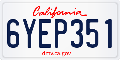 CA license plate 6YEP351
