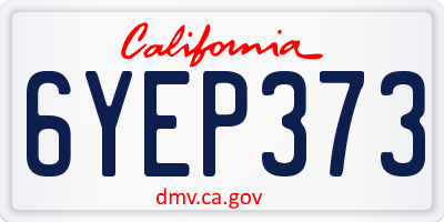 CA license plate 6YEP373
