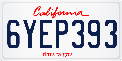 CA license plate 6YEP393