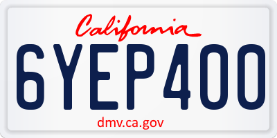 CA license plate 6YEP400
