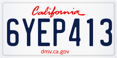 CA license plate 6YEP413