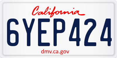 CA license plate 6YEP424