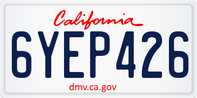 CA license plate 6YEP426