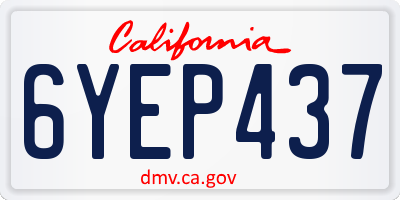 CA license plate 6YEP437