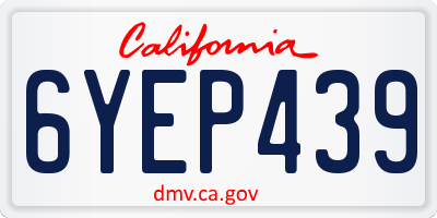 CA license plate 6YEP439