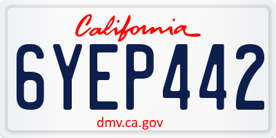 CA license plate 6YEP442