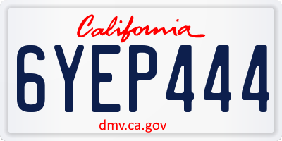 CA license plate 6YEP444