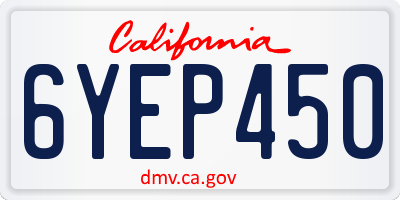 CA license plate 6YEP450