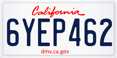 CA license plate 6YEP462