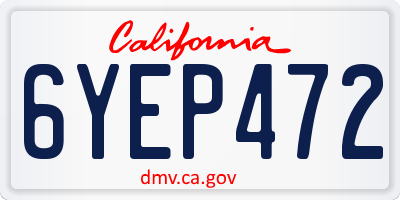 CA license plate 6YEP472