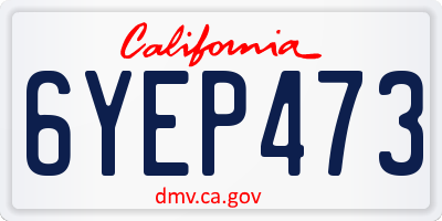 CA license plate 6YEP473