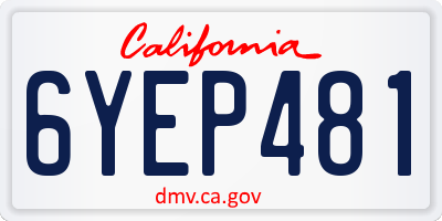 CA license plate 6YEP481