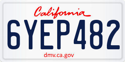 CA license plate 6YEP482