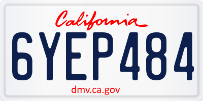 CA license plate 6YEP484