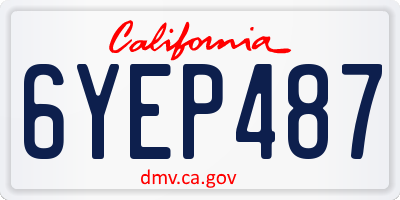 CA license plate 6YEP487