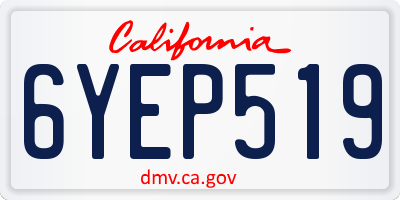 CA license plate 6YEP519
