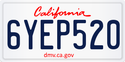 CA license plate 6YEP520