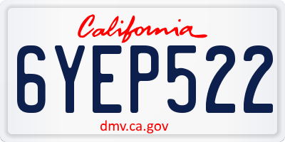 CA license plate 6YEP522