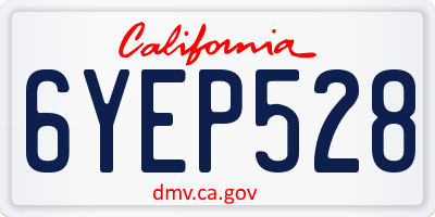 CA license plate 6YEP528
