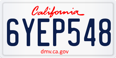 CA license plate 6YEP548