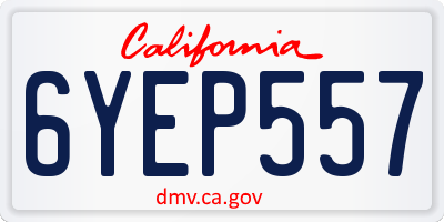 CA license plate 6YEP557