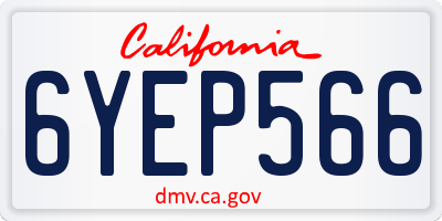 CA license plate 6YEP566