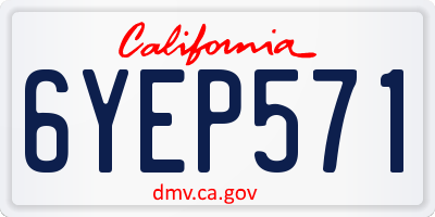 CA license plate 6YEP571