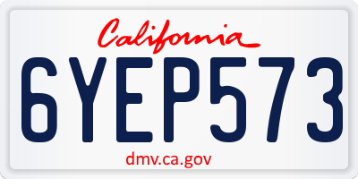 CA license plate 6YEP573
