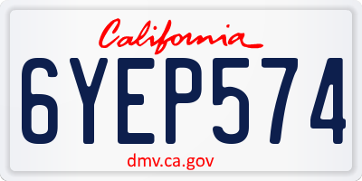 CA license plate 6YEP574
