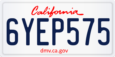 CA license plate 6YEP575