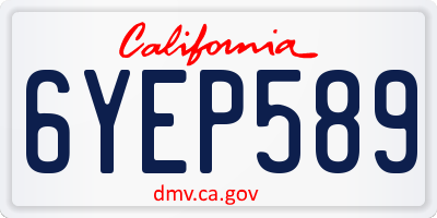 CA license plate 6YEP589