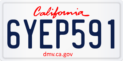 CA license plate 6YEP591