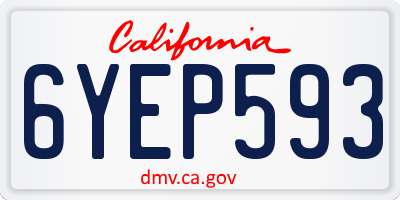 CA license plate 6YEP593