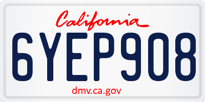 CA license plate 6YEP908