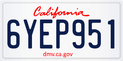 CA license plate 6YEP951