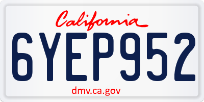 CA license plate 6YEP952