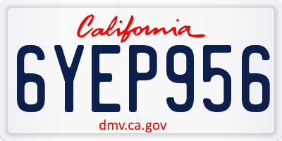 CA license plate 6YEP956