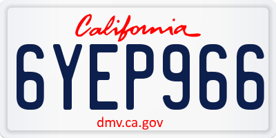 CA license plate 6YEP966