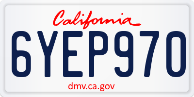 CA license plate 6YEP970