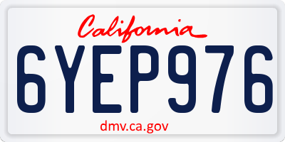 CA license plate 6YEP976