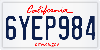 CA license plate 6YEP984