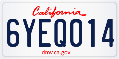 CA license plate 6YEQ014
