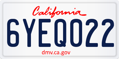 CA license plate 6YEQ022