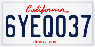 CA license plate 6YEQ037
