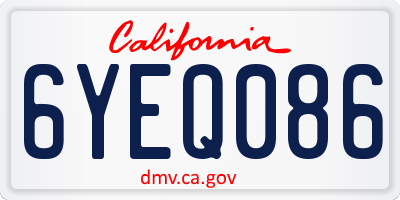 CA license plate 6YEQ086