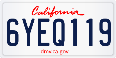 CA license plate 6YEQ119