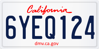 CA license plate 6YEQ124