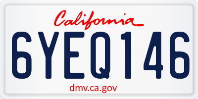 CA license plate 6YEQ146