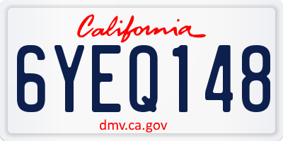 CA license plate 6YEQ148