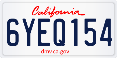 CA license plate 6YEQ154